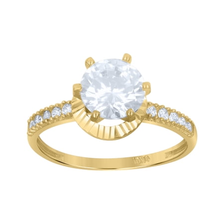 10kt 10k Two-Tone Gold Womens Cubic Zirconia Dc Engagement Ring