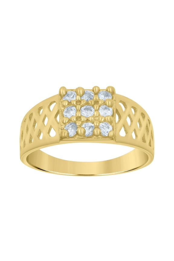 10kt 10k Two-Tone Gold Womens Cubic Zirconia Square Engagement Ring