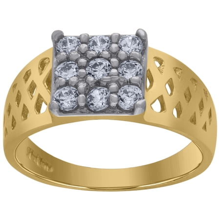 10kt 10k Two-Tone Gold Womens Cubic Zirconia Square Engagement Ring