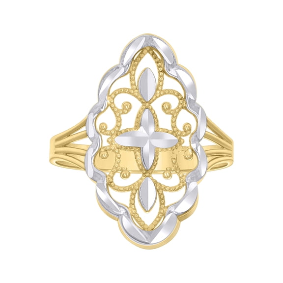 10kt 10k Two-tone Gold Womens Fashion Ring