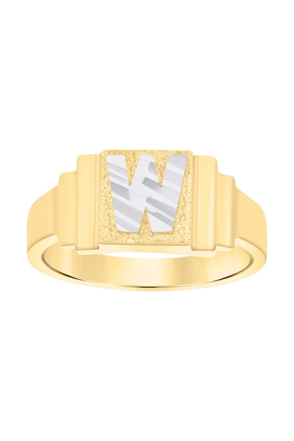 10kt 10k Two-tone Gold Womens Initial Letter "W" Ring