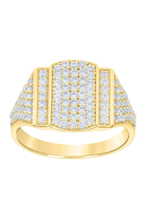 10kt 10k Yellow Gold Mens Cubic-Zirconia Fashion Ring
