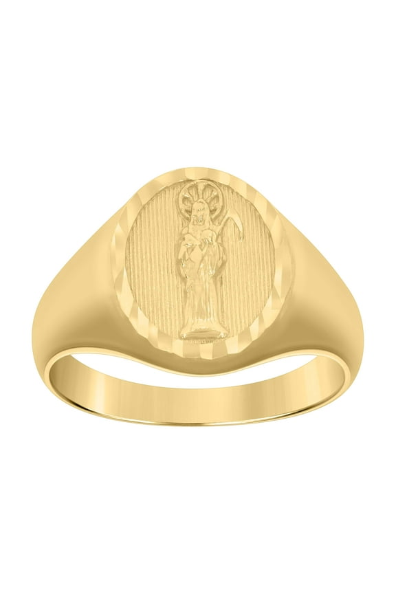 10kt 10k Yellow Gold Mens Death Angel Grim Reaper Ring
