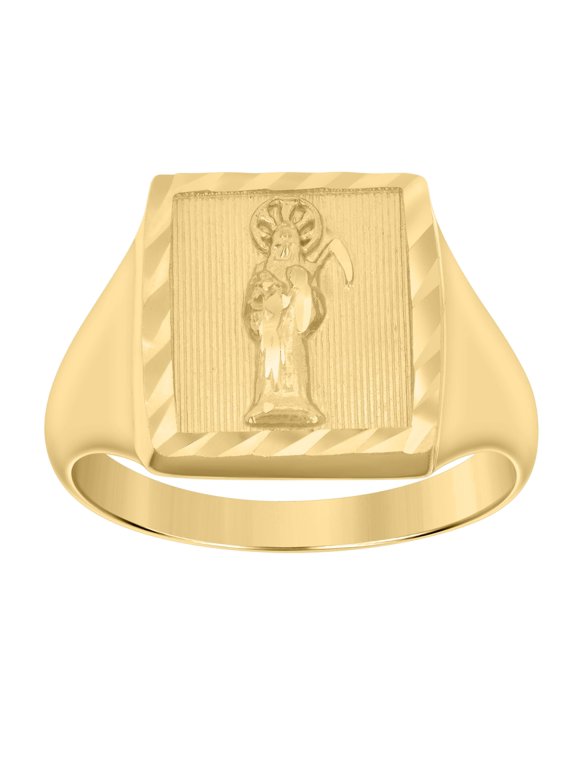 10kt 10k Yellow Gold Mens Death Angel Grim Reaper Ring