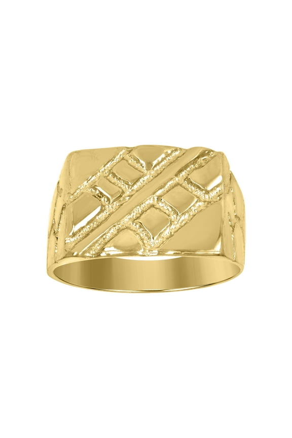 10kt 10k Yellow Gold Mens Nugget Fashion Ring