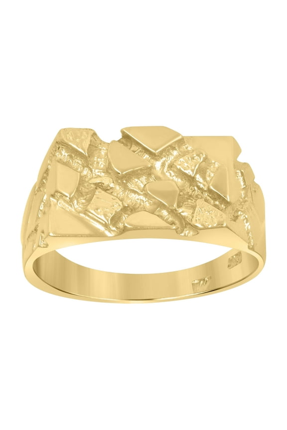 10kt 10k Yellow Gold Mens Nugget Fashion Ring