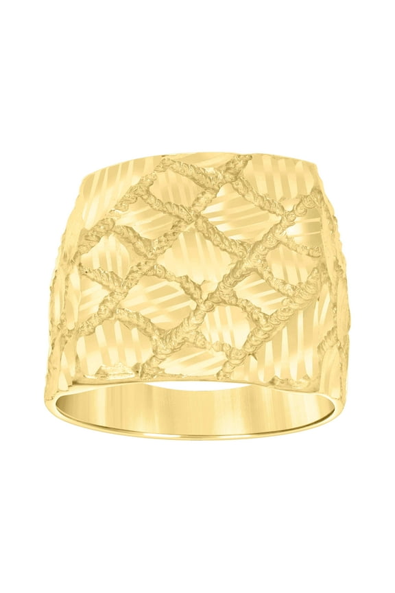 10kt 10k Yellow Gold Mens Nugget Fashion Ring