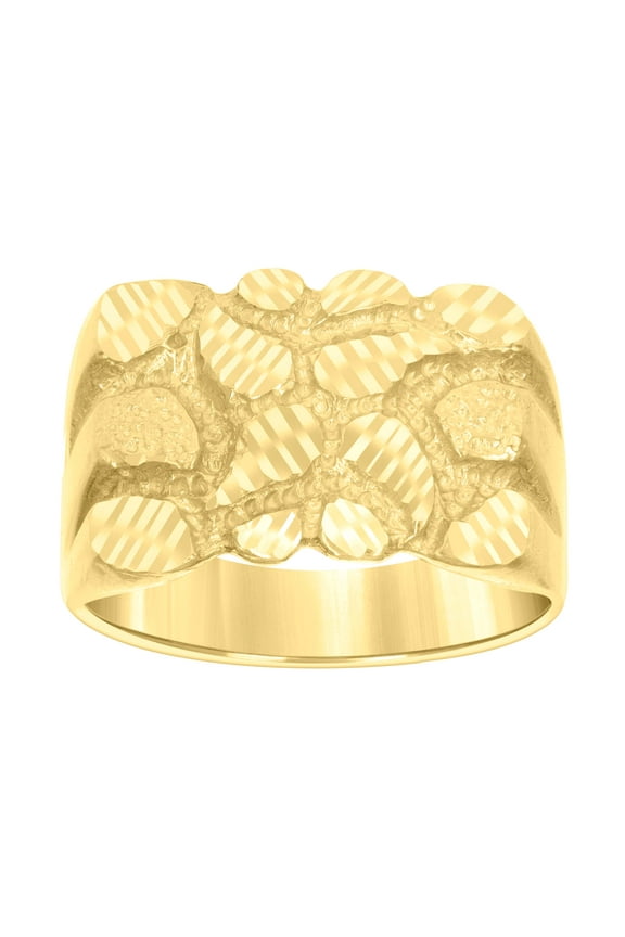 10kt 10k Yellow Gold Mens Nugget Fashion Ring