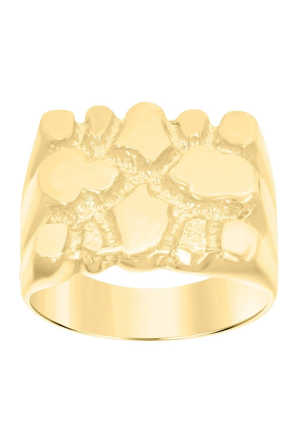 10kt 10k Yellow Gold Mens Nugget Fashion Ring