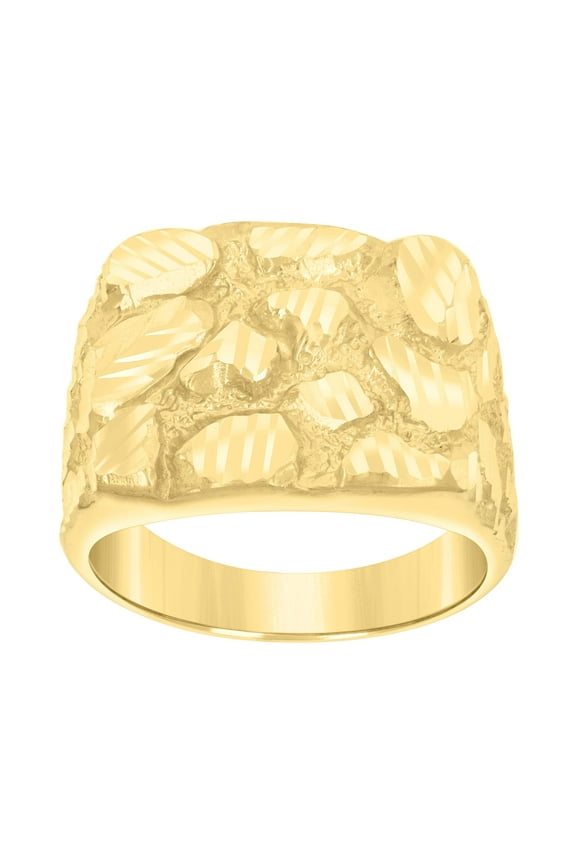 10kt 10k Yellow Gold Mens Nugget Fashion Ring