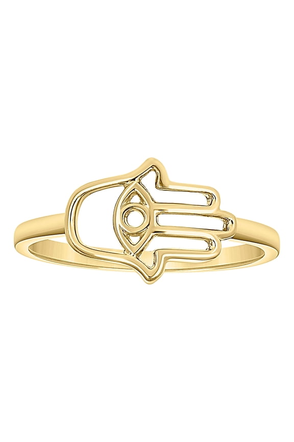 10kt 10k Yellow Gold Unisex Hamsa Symbol Religious Ring