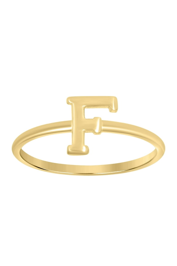10kt 10k Yellow Gold Womens Initial Alphabet F Ring