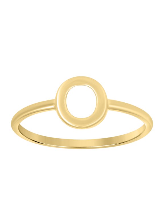 10kt 10k Yellow Gold Womens Initial Alphabet O Ring
