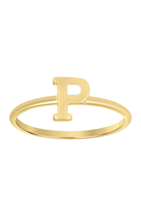10kt 10k Yellow Gold Womens Initial Alphabet P Ring