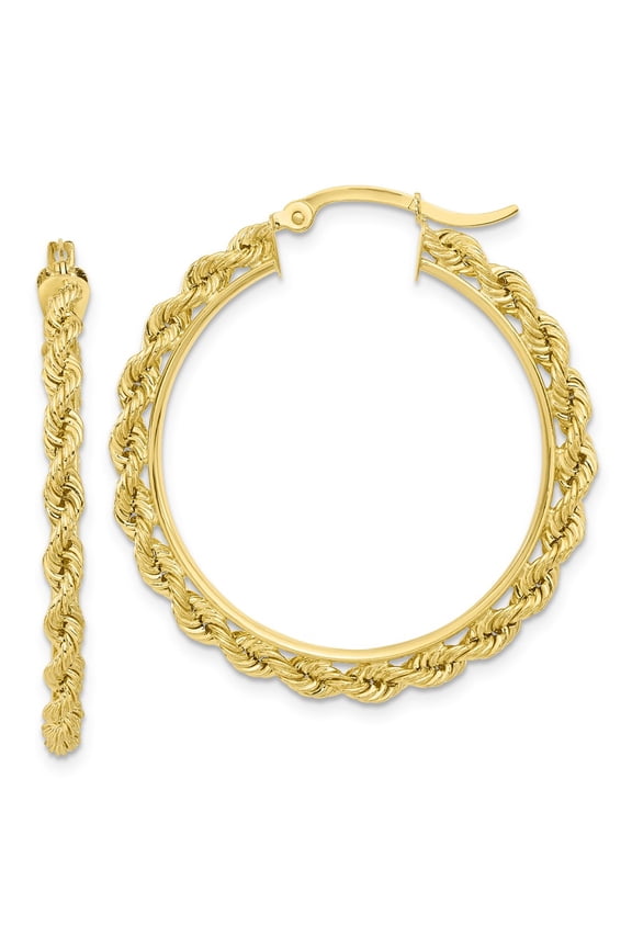 10kt 2x38 Rope Hoop Earrings