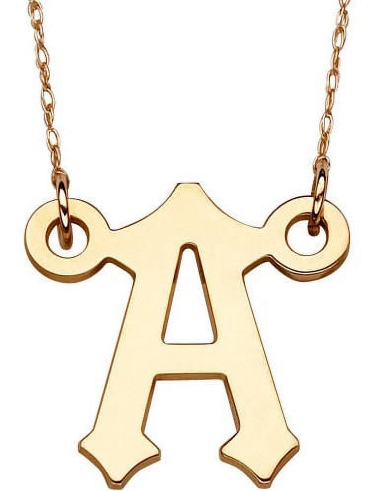 10kt Gold Initial Pendant Necklace, 20", Select Letter