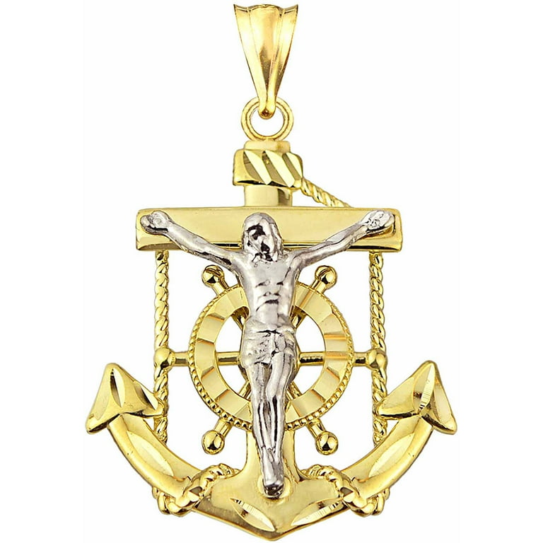 Gold mariners cross pendant sale