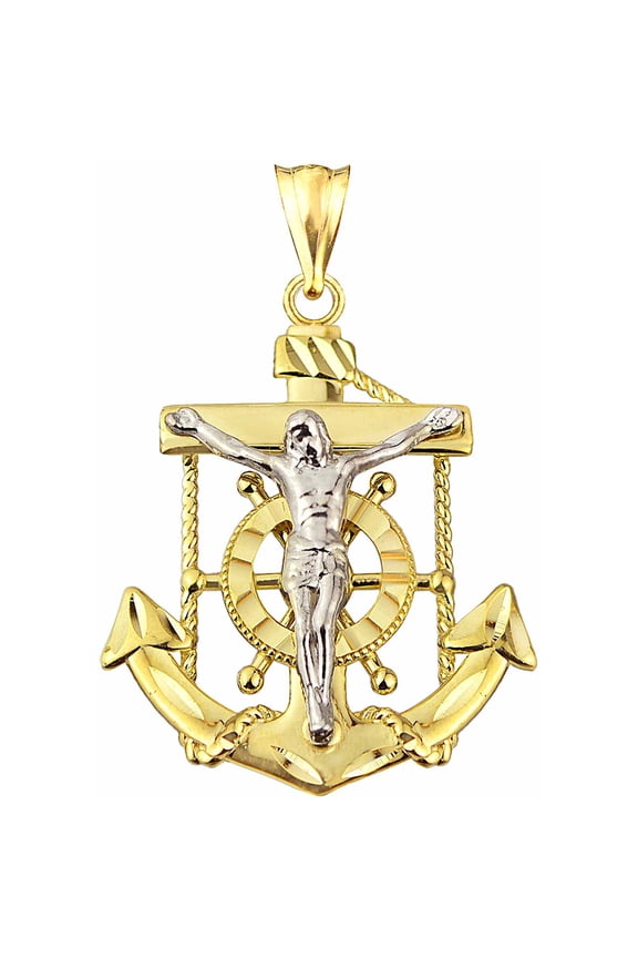 10kt Gold Mariners Cross Charm Pendant