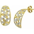 thumbnail image 1 of 10kt Gold Multi-Flower J-Hoop Earrings, 1 of 1