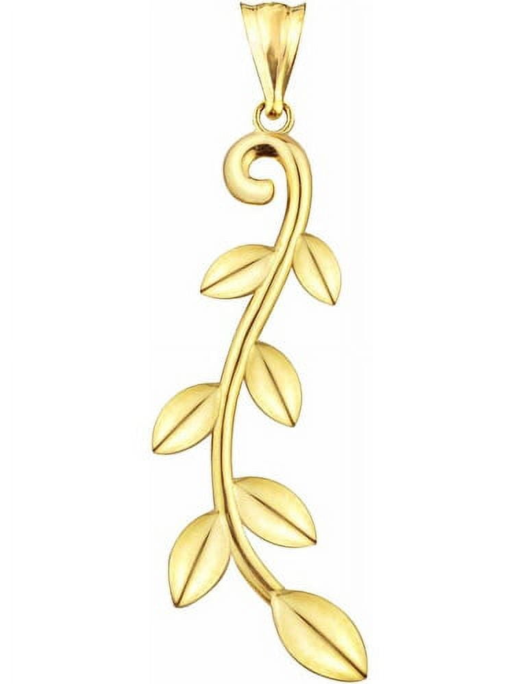 10kt Gold Multi-Leaf Design Charm Pendant