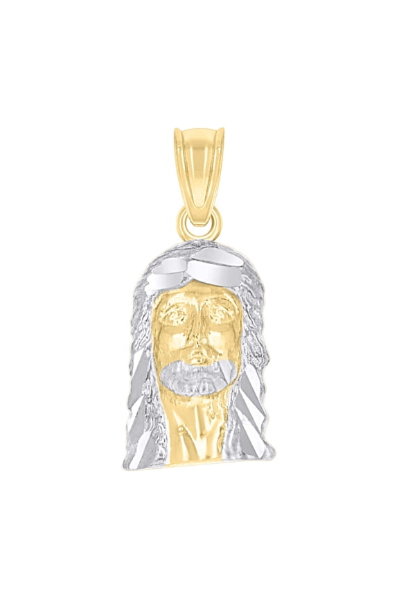 10kt Real Two-Tone Gold Mens Jesus Religious Charm Pendant