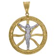 thumbnail image 1 of 10kt Real Two-Tone Gold Mens Religious Crucifix Pendant, 1 of 1
