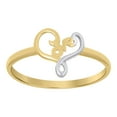 thumbnail image 1 of 10kt Real Two-Tone Gold Womens Love Heart Love Ring, 1 of 1