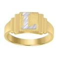 thumbnail image 1 of 10kt Real Two-tone Gold Unisex Initial Alphabet L Ring, 1 of 3