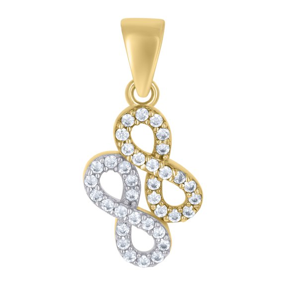 10kt Real Two-tone Gold Womens Cubic-Zirconia Love Symbol Infinity Charm Pendant