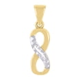 thumbnail image 1 of 10kt Real Two-tone Gold Womens Cubic-Zirconia Love Symbol Infinity Charm Pendant, 1 of 1