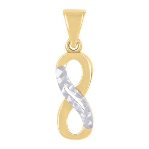 10kt Real Two-tone Gold Womens Cubic-Zirconia Love Symbol Infinity Charm Pendant