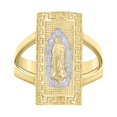 thumbnail image 1 of 10kt Real Two-tone Gold Womens Greek Key Patterned Guadalupe Religious Ring, 1 of 1