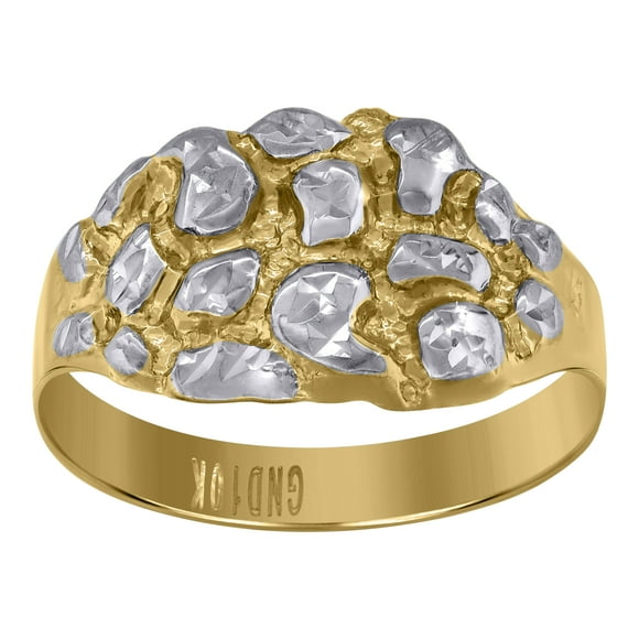 10kt Real Two-tone Gold Womens Nugget Fashion Ring