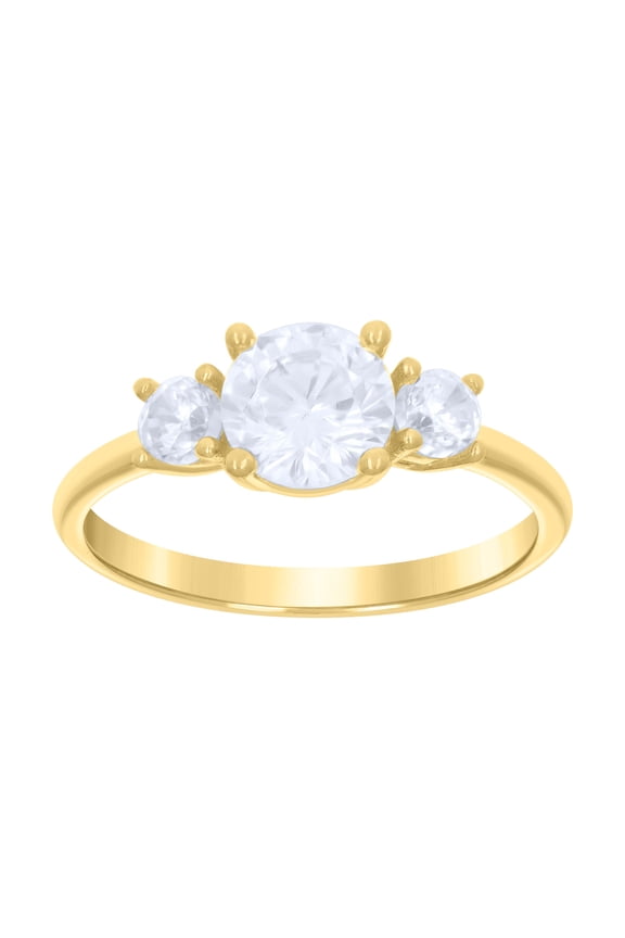10kt Real Yellow Gold Baby Cubic-Zirconia Engagement Ring