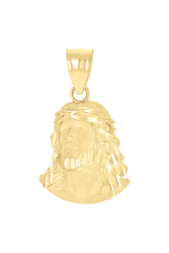 10kt Real Yellow Gold Mens Jesus Religious Charm Pendant