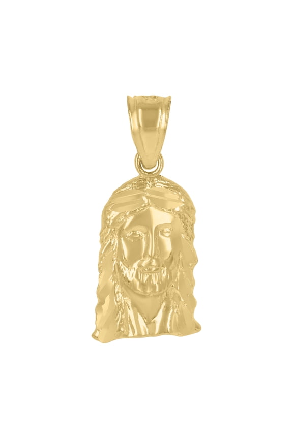 10kt Real Yellow Gold Mens Jesus Religious Charm Pendant