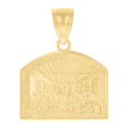 thumbnail image 1 of 10kt Real Yellow Gold Mens Last Supper Religious Charm Pendant, 1 of 1
