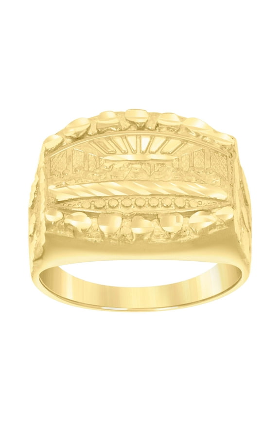 10kt Real Yellow Gold Mens Last Supper Religious Ring