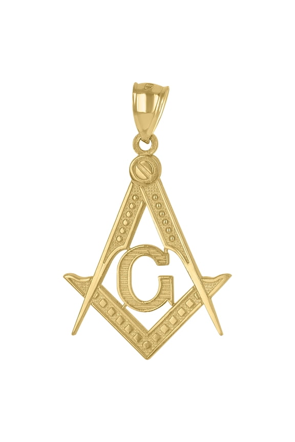 10kt Real Yellow Gold Mens Masonic Freemasonry Occupation Charm Pendant