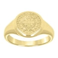thumbnail image 1 of 10kt Real Yellow Gold Mens Textured Aztec Calendar Fashion Ring, 1 of 1