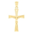thumbnail image 1 of 10kt Real Yellow Gold Unisex Cross Crucifix Religious Charm Pendant, 1 of 1