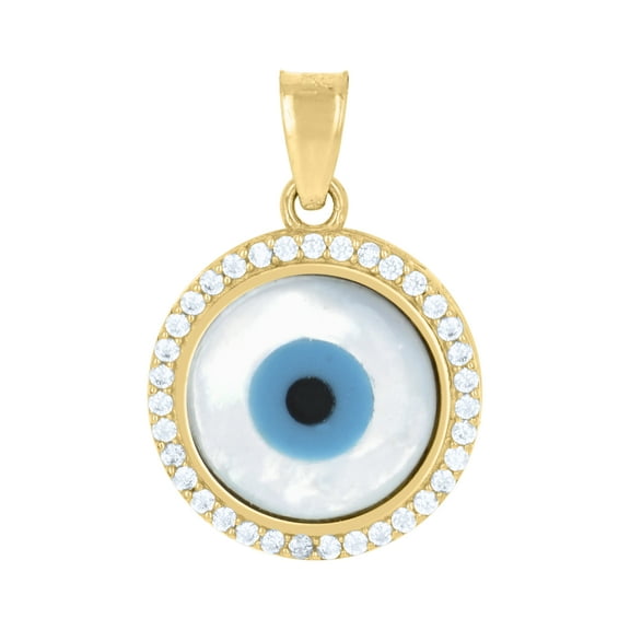 10kt Real Yellow Gold Unisex Evil Eye Good Luck Charm Pendant