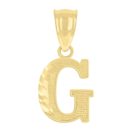 10kt Real Yellow Gold Unisex Initial Letter "G" Charm Pendant