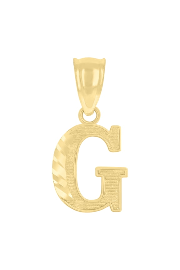 10kt Real Yellow Gold Unisex Initial Letter "G" Charm Pendant