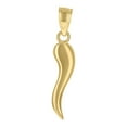 thumbnail image 1 of 10kt Real Yellow Gold Unisex Italian Horn Good Luck Charm Pendant, 1 of 1
