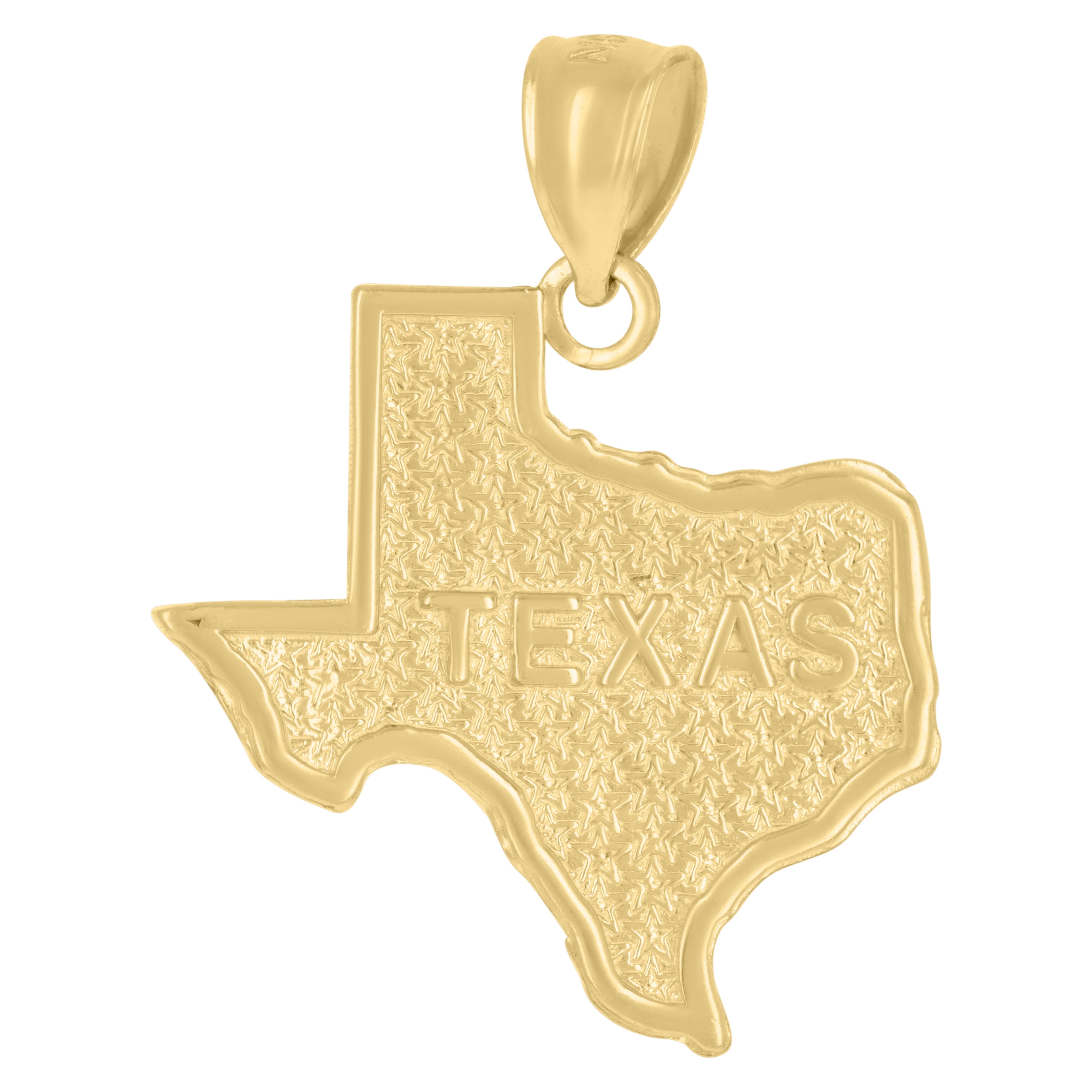 SB JEWELERS 10kt Real Yellow Gold Unisex Texas Map Charm Pendant