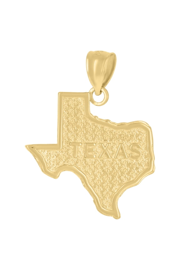 10kt Real Yellow Gold Unisex Texas Map Charm Pendant
