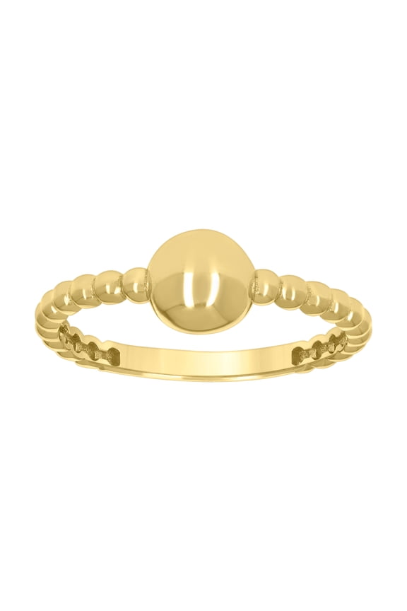 10kt Real Yellow Gold Womens Cubic-Zirconia Ball Fashion Ring