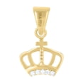 thumbnail image 1 of 10kt Real Yellow Gold Womens Cubic-Zirconia Crown Fashion Charm Pendant, 1 of 3