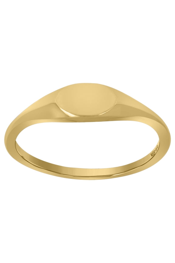 10kt Real Yellow Gold Womens Engraveable Signet Rings